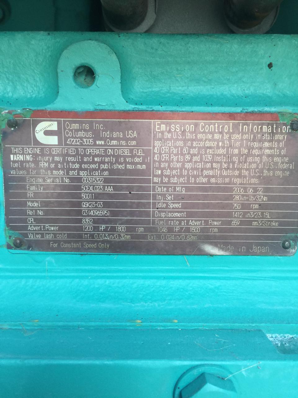 Cummins 651DQCC 650 кВт